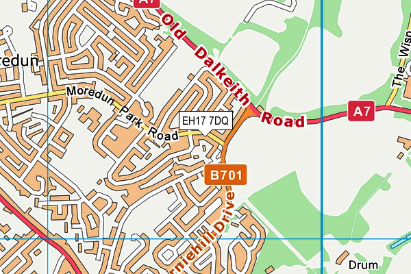 EH17 7DQ map - OS VectorMap District (Ordnance Survey)