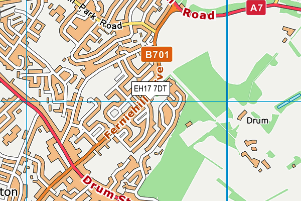 EH17 7DT map - OS VectorMap District (Ordnance Survey)