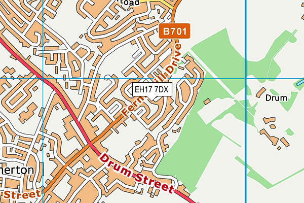 EH17 7DX map - OS VectorMap District (Ordnance Survey)