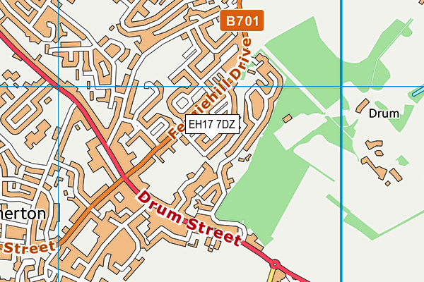 EH17 7DZ map - OS VectorMap District (Ordnance Survey)