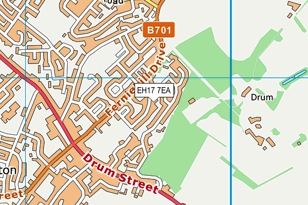 EH17 7EA map - OS VectorMap District (Ordnance Survey)