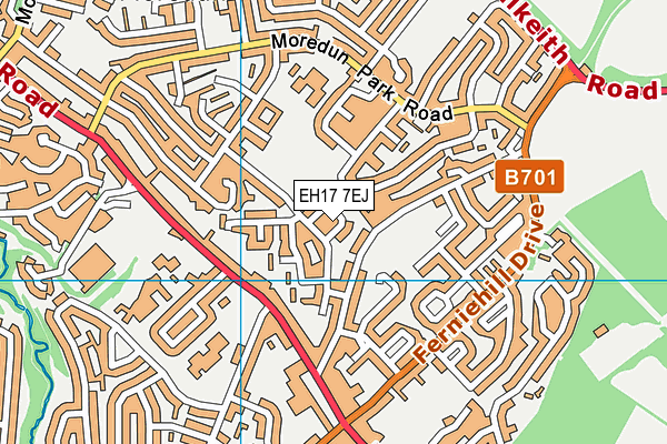 EH17 7EJ map - OS VectorMap District (Ordnance Survey)