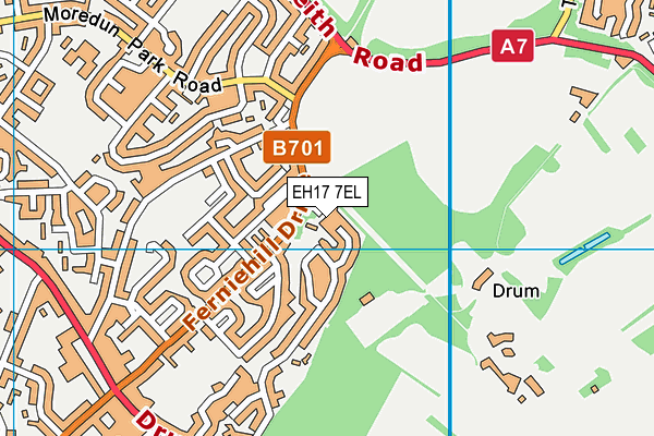 EH17 7EL map - OS VectorMap District (Ordnance Survey)