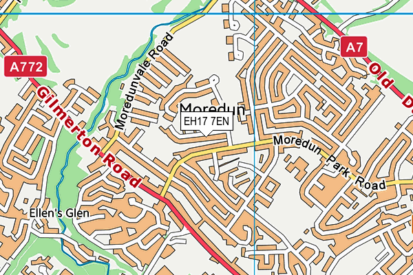 EH17 7EN map - OS VectorMap District (Ordnance Survey)