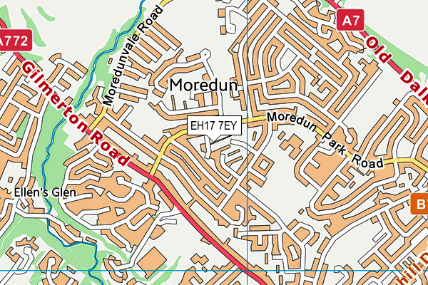 EH17 7EY map - OS VectorMap District (Ordnance Survey)