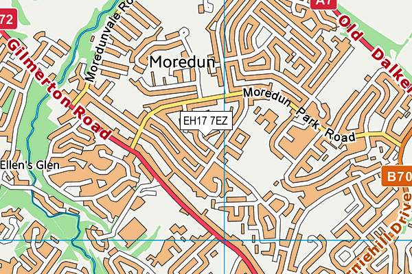 EH17 7EZ map - OS VectorMap District (Ordnance Survey)