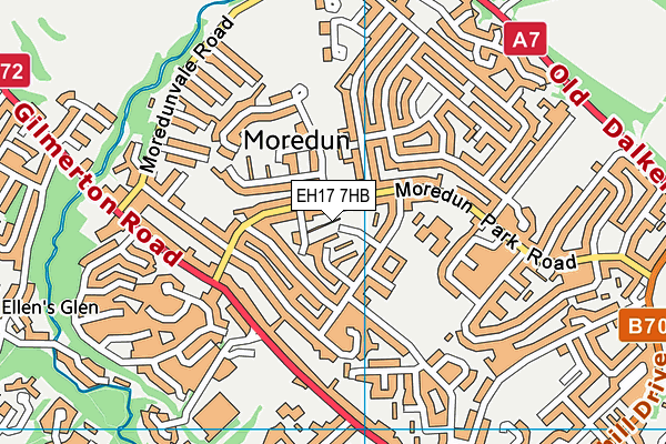 EH17 7HB map - OS VectorMap District (Ordnance Survey)