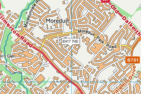 EH17 7HD map - OS VectorMap District (Ordnance Survey)