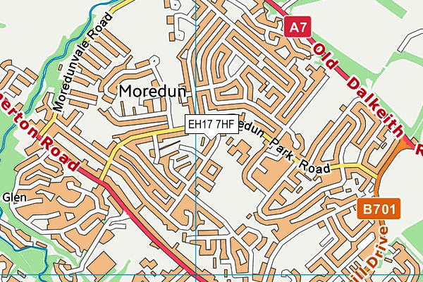 EH17 7HF map - OS VectorMap District (Ordnance Survey)