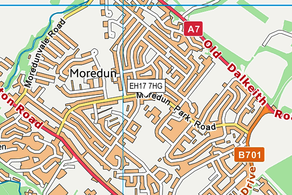 EH17 7HG map - OS VectorMap District (Ordnance Survey)