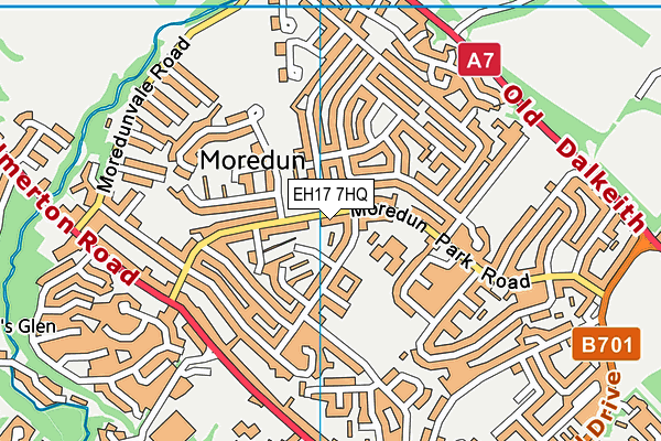 EH17 7HQ map - OS VectorMap District (Ordnance Survey)