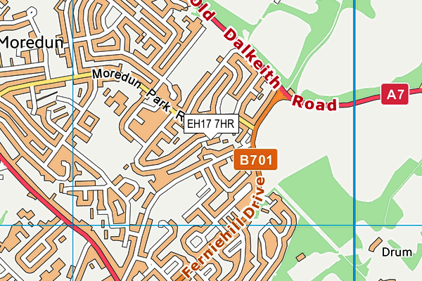 EH17 7HR map - OS VectorMap District (Ordnance Survey)