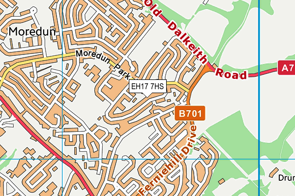 EH17 7HS map - OS VectorMap District (Ordnance Survey)