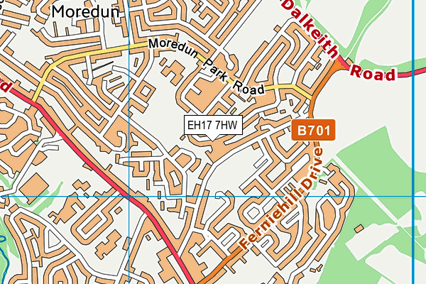 EH17 7HW map - OS VectorMap District (Ordnance Survey)