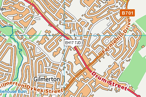 EH17 7JD map - OS VectorMap District (Ordnance Survey)