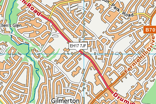 EH17 7JF map - OS VectorMap District (Ordnance Survey)