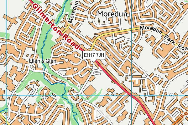 EH17 7JH map - OS VectorMap District (Ordnance Survey)