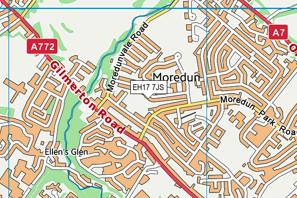 EH17 7JS map - OS VectorMap District (Ordnance Survey)