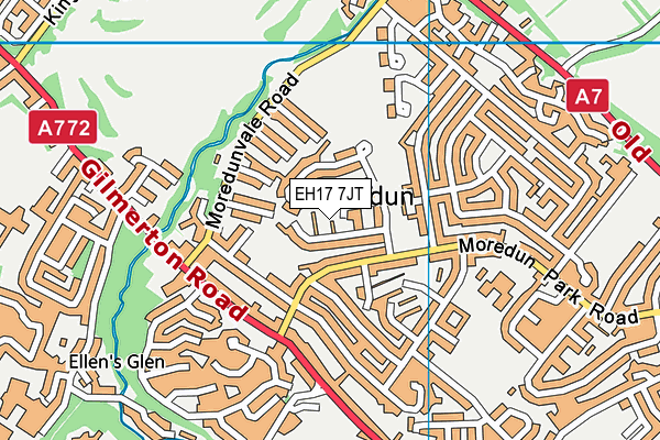 EH17 7JT map - OS VectorMap District (Ordnance Survey)