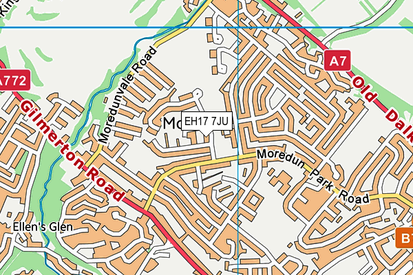 EH17 7JU map - OS VectorMap District (Ordnance Survey)