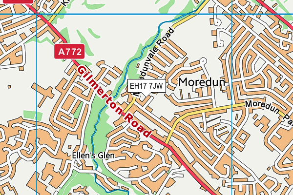 EH17 7JW map - OS VectorMap District (Ordnance Survey)