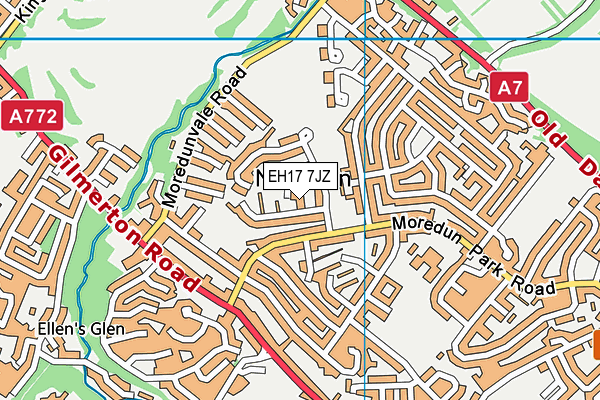 EH17 7JZ map - OS VectorMap District (Ordnance Survey)