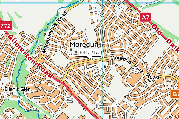 EH17 7LA map - OS VectorMap District (Ordnance Survey)