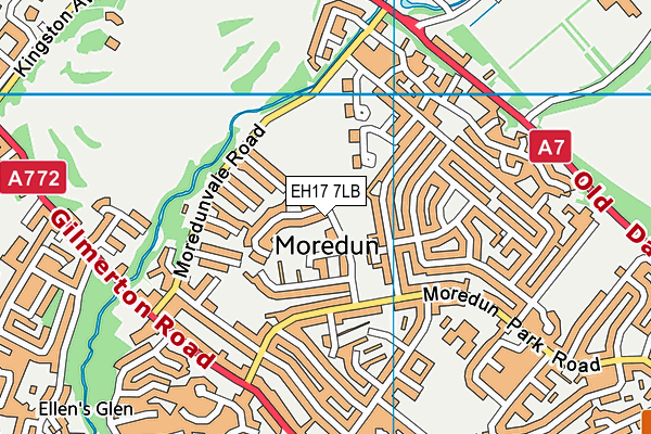 EH17 7LB map - OS VectorMap District (Ordnance Survey)