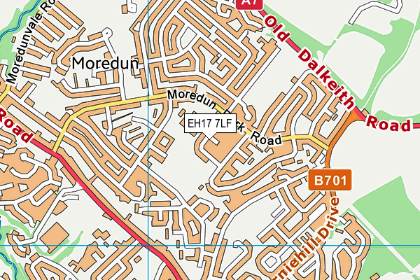 EH17 7LF map - OS VectorMap District (Ordnance Survey)