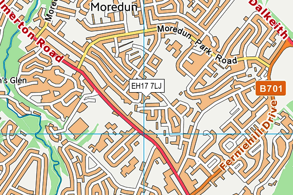 EH17 7LJ map - OS VectorMap District (Ordnance Survey)