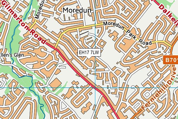 EH17 7LW map - OS VectorMap District (Ordnance Survey)