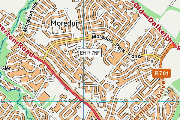 EH17 7NF map - OS VectorMap District (Ordnance Survey)