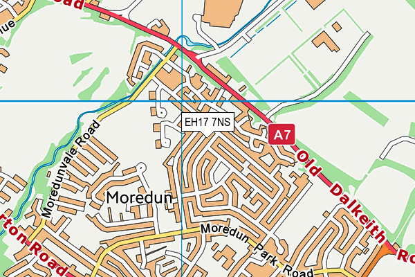 EH17 7NS map - OS VectorMap District (Ordnance Survey)