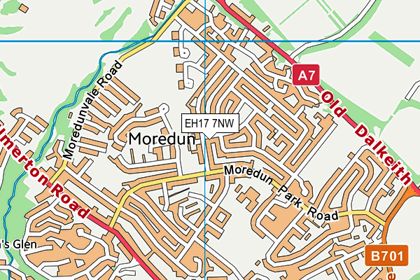 EH17 7NW map - OS VectorMap District (Ordnance Survey)