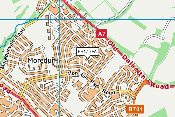 EH17 7PA map - OS VectorMap District (Ordnance Survey)