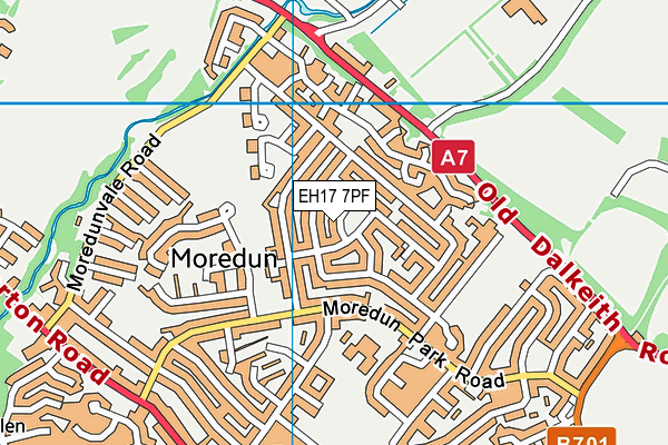 EH17 7PF map - OS VectorMap District (Ordnance Survey)