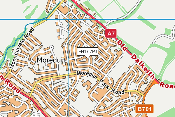 EH17 7PJ map - OS VectorMap District (Ordnance Survey)