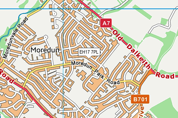 EH17 7PL map - OS VectorMap District (Ordnance Survey)