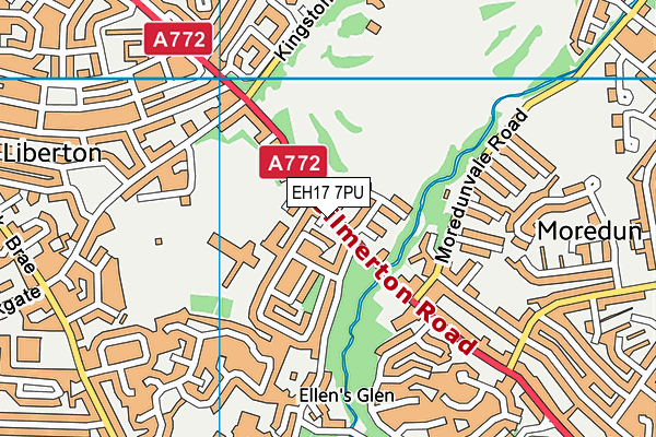 EH17 7PU map - OS VectorMap District (Ordnance Survey)