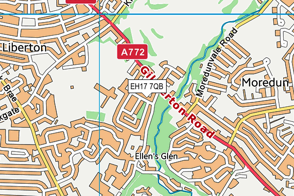 EH17 7QB map - OS VectorMap District (Ordnance Survey)