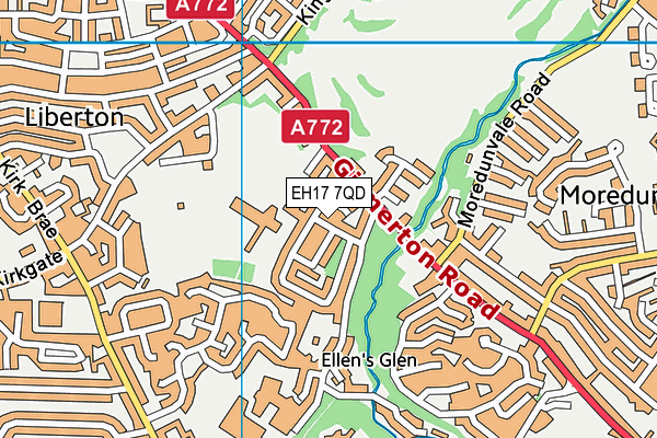 EH17 7QD map - OS VectorMap District (Ordnance Survey)