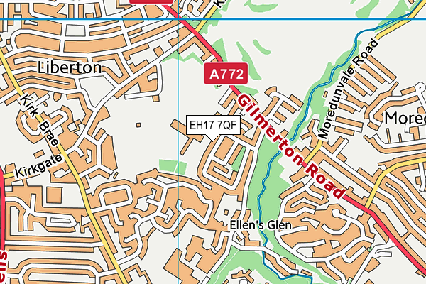 EH17 7QF map - OS VectorMap District (Ordnance Survey)