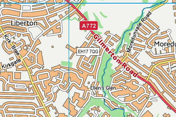 EH17 7QG map - OS VectorMap District (Ordnance Survey)