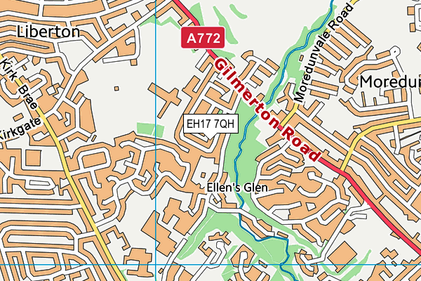 EH17 7QH map - OS VectorMap District (Ordnance Survey)