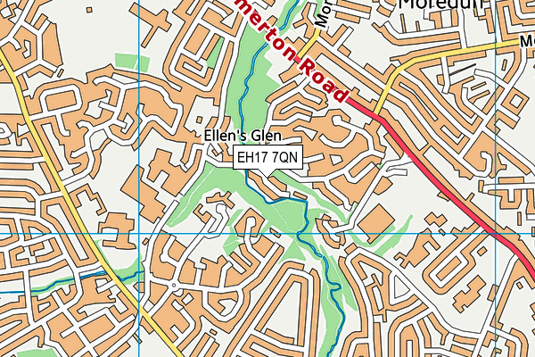 EH17 7QN map - OS VectorMap District (Ordnance Survey)