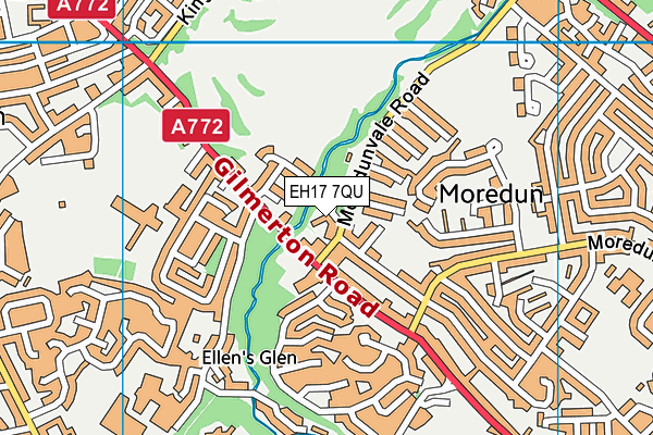 EH17 7QU map - OS VectorMap District (Ordnance Survey)