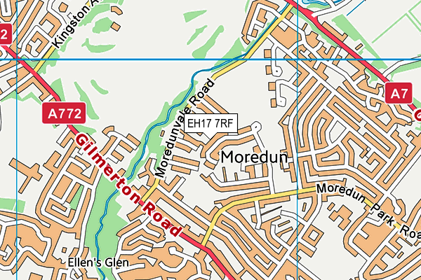 EH17 7RF map - OS VectorMap District (Ordnance Survey)