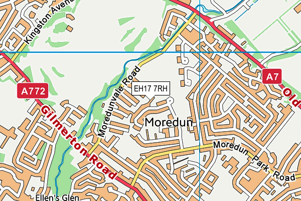 EH17 7RH map - OS VectorMap District (Ordnance Survey)
