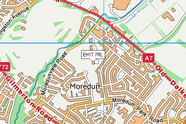 EH17 7RL map - OS VectorMap District (Ordnance Survey)