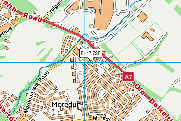 EH17 7SF map - OS VectorMap District (Ordnance Survey)